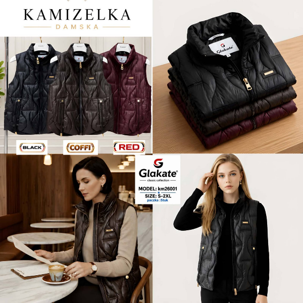 Kamizelki damskie Roz S-2XL, 1 Kolor Paczka 5 szt